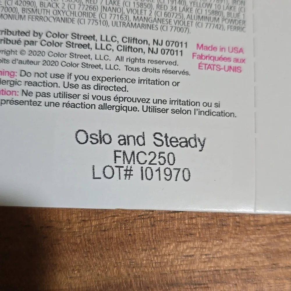 Color Street OSLO AND STEADY Press On Nails 100% Real Polish